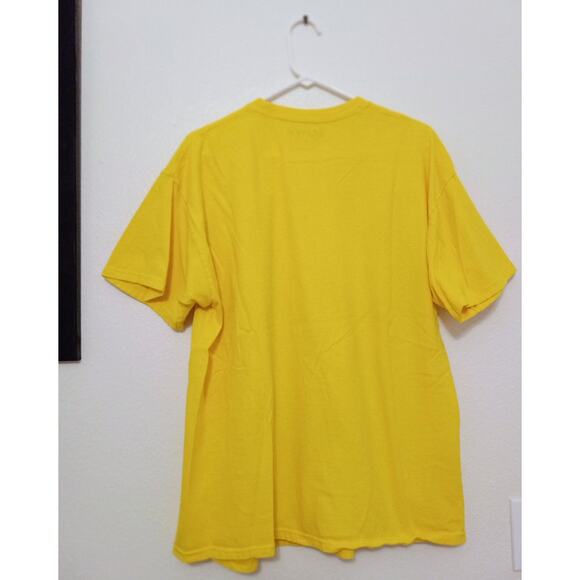 VTG Y2K Carbon Graphic Tee Yellow Nautical Star Emo Grunge Skate Streetwear XL - Picture 2 of 7